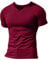 Men Summer Casual Short Sleeve Henleys T-Shirt Single Button Placket Plain v Neck Shirts Cotton Style A Wine red M