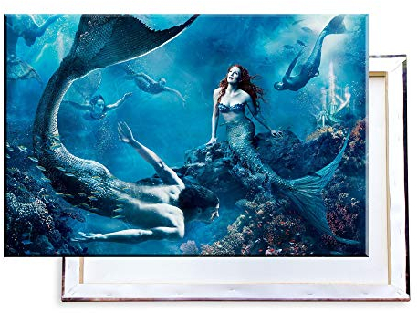 Unified Distribution Unterwasser Meerjungfrau - 100x70 cm - Bilder & Kunstdrucke fertig auf Leinwand aufgespannt und in erstklassiger Druckqualität