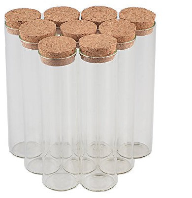 12pcs Bouteilles Tube a Essai Verre Transparente Avec Bouchon En liège, capacité De Stockage De 50 ml, diamètre extérieur Du Flacon De Tube à Essai De 30 mm (12, 50ml)