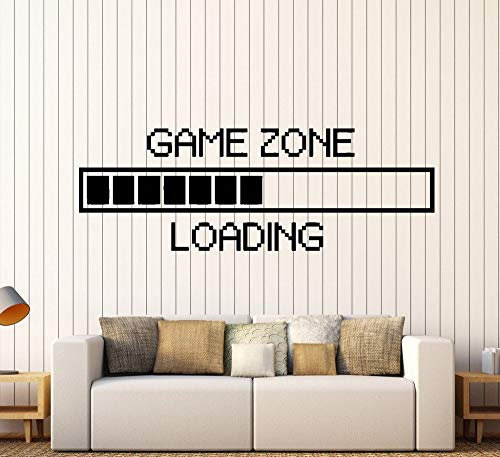 Game Zone Computer Gaming Adhesivos De Pared Vinilo Adhesivo De Pared Decoración Cargando Videojuego Wall Tattoo Fondo De Pantalla Extraíble S 35X89Cm