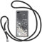 TUUT Handyband für iPhone SE 2020/2022/8/7 Hülle mit Band, Glitzer Treibsand Handyhülle mit Kordel zum Umhängen Transparent Stoßfest Schutzhülle mit Kette Schnur, Quicksand Necklace Case in Schwarz