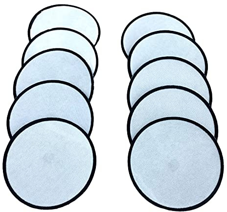 Patch Nation 10 Stück Aufnäher mit Haken auf der Rückseite für Sublimationsdruck Runden Klett Blanko, für DIY-Aufnäher