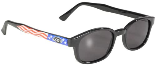 KD's X 10050 - Lunettes de soleil sportifs et motards décor USA - homme & femme - s'adaptent sous casque moto vélo ski - Verres fumés UV400