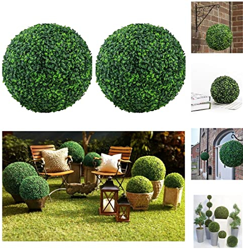 Coregreen Künstliche Formschnittkugel, 27,9 cm, künstliche Buchsbaum-Pflanzen-Dekorationskugeln für Garten, Innen- und Außenbereich, Zuhause, Hochzeit, Geburtstag, Party-Dekoration (27,9 cm)
