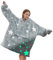 Leuchtet im Dunkeln, tragbare Decke, Kapuzenpullover für Erwachsene, Damen, Herren, übergroße Sherpa-Sweatshirt, tragbare Decke mit riesiger Tasche, weiche Flanell-Kapuzendecke, leuchtende Sterne