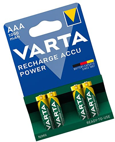Batterie ricaricabili Varta HR03 - Confezione da 4 batterie ricaricabili AAA 1000 mAh