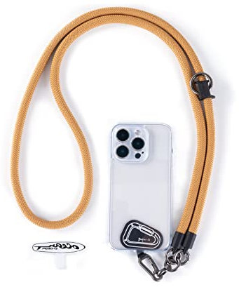 project-cb Colgante Móvil 1, Enganche Móvil Colgar 2,Cuerda Movil,Colgar Móvil Cuello,Phone Strap,Lanyard Movil(Caqui)