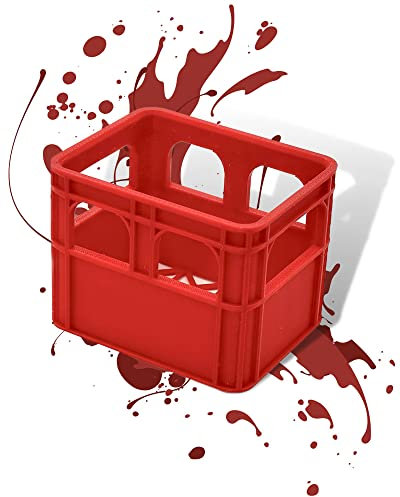 Batterie Bier Kasten Batteriekasten Batteriekiste Batteriebox Aufbewahrungsbox Minikiste Minibox für Aufbewahrung von Batterien AA, AAA, 9V, Leerkiste - 3D gedruckt (Leer, Rot)