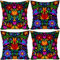 FARMNALL Mexikanische Fiesta-Kissenbezüge, 40,6 x 40,6 cm, 4 Stück, Libelle, Blume, Dahlien, Tag der Toten, Dia de Los Muertos Cinco de Mayo Dekorationen