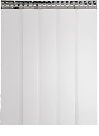 PVC Streifenvorhang 2x200mm Mattiert Transparent Höhe 2,00m x Breite 1,50m, Lamellenvorhang mit Schallschutz bis zu 30db, umweltfreundlicher Stallvorhang, PVC Vorhang recyclebars fertig vormontiert