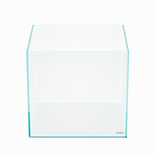 Landen 59 L Würfelaquarium ohne Rahmen, mit geringem Eisengehalt, 40 cm x 40 cm x 40 cm (L x B x H), 6 mm Dicke, mit Nano-Schaumstoff-Nivelliermatte im Lieferumfang enthalten