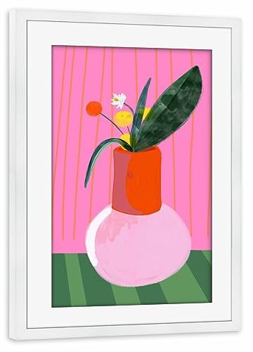 artboxONE Poster mit Rahmen weiß 60x40 cm Mio Vaso Pinky Love von Ute Arnold - gerahmtes Poster