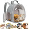 Meerschweinchen-Rucksack, Reptilien-Rucksack, für den Außenbereich, Bartagamen-Rucksack mit klarem Blasenfenster, Kleintier-Reiserucksack für Igel, Ratten, Papageien, von Fluggesellschaften zugelassen