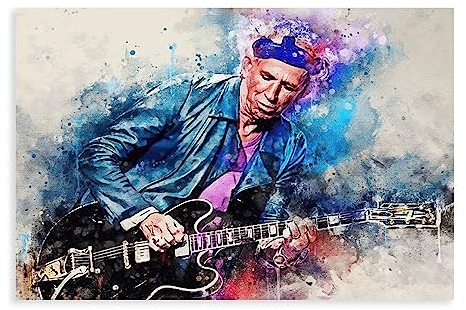 GUyfam Rock-Gitarrist Keith Richards Poster (6) Leinwand Poster Schlafzimmer Dekor Sport Landschaft Büro Zimmer Dekor Geschenk 50 x 75 cm