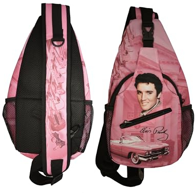 Mid-South Products Elvis Presley Schultertasche mit Gitarren und Herrenhaus, Pink, Pink