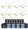 8 Channel UHF Wireless Earset Headworn Microphone System 8 Condenser Stage Mics Transmitters Adjustable Frequency for Theatre Stage Performance