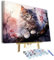 TISHIRON Peinture par numéros chat mignon pour adultes - Peinture à l'huile avec pinceau et pigment acrylique - Arbre de peinture par numéros - Kits sur toile - Artisanat - 40,6 x 50,6 cm (cadre)