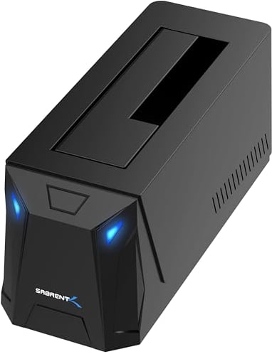 SABRENT Docking station per dischi rigidi USB-C, docking station da 10 Gbps senza strumento per SSD e HDD SATA da 2,5/3,5, sostituibile a caldo, supporta dischi da 20 TB per Windows e Mac (DS-UC1B)