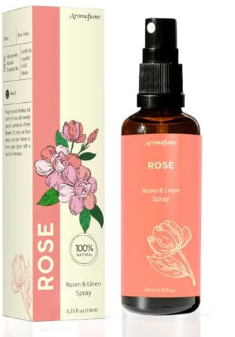 Rose Room, Linen & Pillow Spray by Aromafume | 100ml/3.38 fl oz | with Pure Rose Essential Oil | Aromatherapy Spray for Relaxation, Sleep & Stress Relief | Mist for Bedding, Fabrics