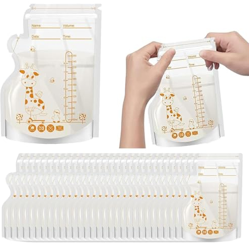 50 StüCk Muttermilchbeutel, Muttermilch Aufbewahrung, Breast Milk Storage Bags, Milchbeutel Für Muttermilch, Muttermilchbeutel Zum Einfrieren, 250ml Milchgefrierbeutel Für Kann Eingefroren Werden