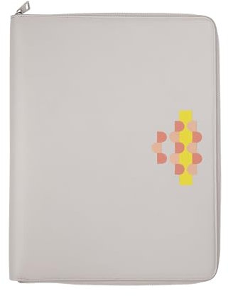 DUDU Conférencier Porte-Documents A4 en Cuir Porte-Bloc pour Bureau Porte iPad Multicouleur avec Fermeture Éclair Pearl Mosaic