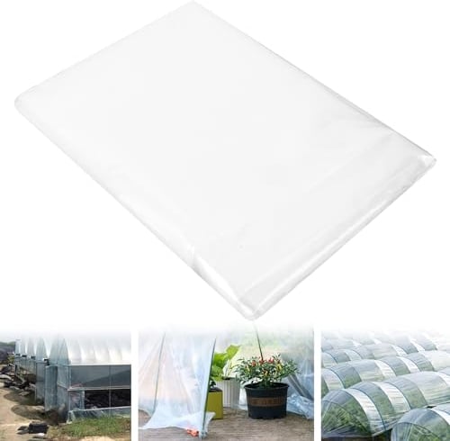 Film en polyéthylène Transparent pour Serre, Extra épais et indéchirable, Film de Jardin en polyéthylène, pour Couvrir Les parterres de légumes, Tunnel, Film pour Maison de tomates (2 x 6 m)