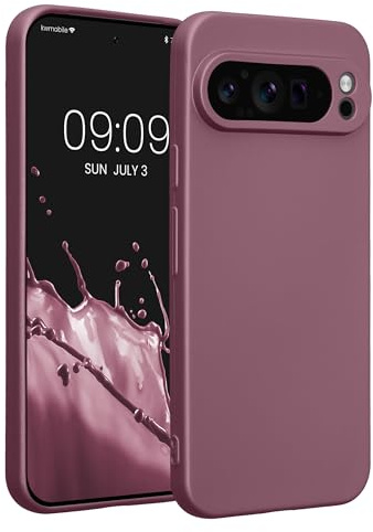 kwmobile Handyhülle für Google Pixel 9 Pro XL Hülle - weiche Silikon Case metallisch schimmernd - Schutzhülle Cover - Metallic Lavendel