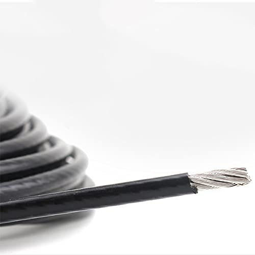 KeuLen Steel Wire,10Meter/pc Black 304 Stainless Steel Wire Rope Cable Plastic Coated Dia 1/1.2/1.5/2/ 3/4/ 5 /6mm(4mm)
