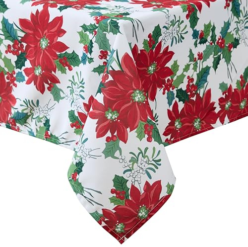 Laura Ashley Dekorative Tischdecke, Knitter- und schmutzabweisend, auslaufsicher, wasserabweisend, pflegeleicht, waschbar, Polyestergewebe für Esszimmer, Küche, Urlaub, Party, 178 cm, rund,