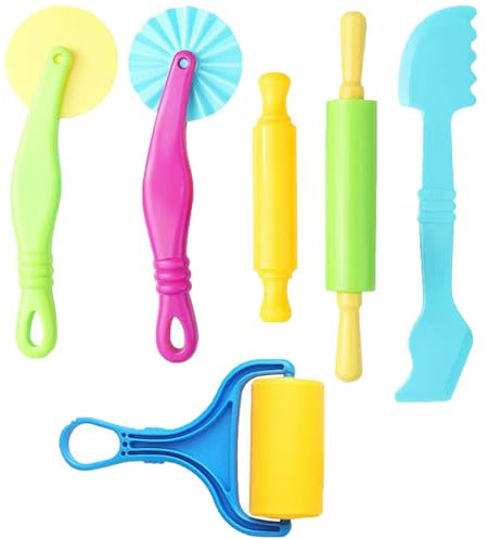 6 Stück Knete Werkzeug, Knete Zubehör, Knetwerkzeug, Knete ab 2 Jahre, Werkzeug Knetset Set Knet für Kinder Knetzubehör Knetä Jahr, Kinderknete Formen DIY Kinderknetekinderknete(Zufällige Farbe)