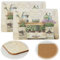 LS-LebenStil 2X Kork Retro Tischset Platzset Vintage Provence 40x30cm abwaschbar Rechteck Platzmatte abwaschbar Korkunterseite Placemate Tisch Untersetzer Unterlage Teller Geschirr Vasen