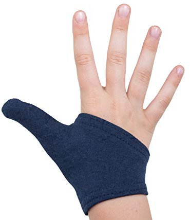 Award Winning Thumb Glove - Stop Thumb Sucking, Skin Picking, Skin and Nail Biting. Dry Hands, Eczema, Psoriasis. Children and Adults. Touch Screen Compatible. (Blue, Medium (7-9yrs))