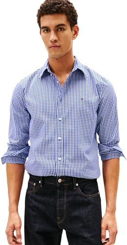 Tommy Hilfiger Herren Flex Poplin Big Gingham Rf Shirt Mw0mw41713 L/S Shirt (1er Pack)