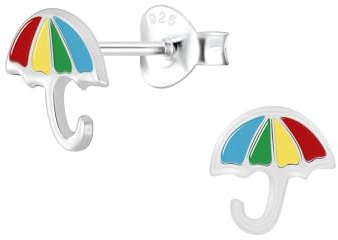 Monkimau Mädchen Ohrringe Umbrella | Ohrstecker aus 925 Sterling Silber | Kinderohrringe hypoallergen