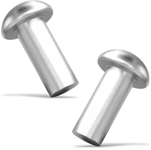 50 Pièces Rivets à Tête Demi-Ronde Inoxydable M3x20mm, Rivet Plein à Frapper, Pour Montage Tôle, Cuir et Plaque d'Immatriculation, Pour Artisans du Cuir et Professionnels Industriels, Inoxydable