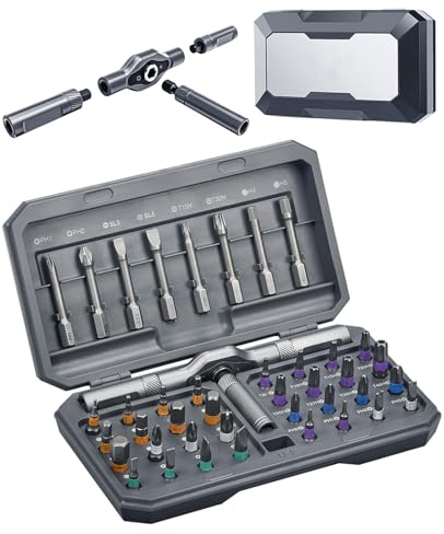 SEESUNO 42 in 1 Magnetic Screwdriver Set, Multi Bit Ratchet Screwdrivers Repair Tool Kit for Computer, Eyeglass, Bicycles, Watch and DIY