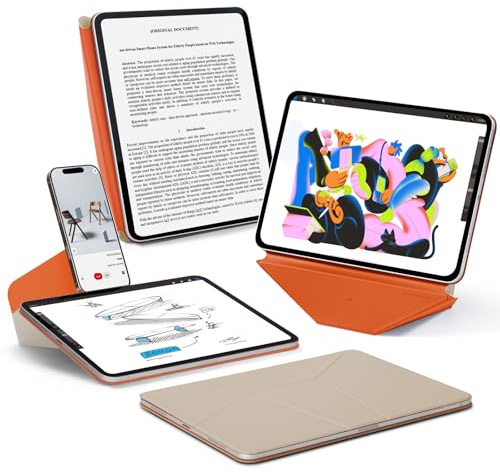 MOFT Dynamic Folio Case for iPad Mini 7 (A17 Pro 2024)/Mini 6 2021, 8.3 Inch,Silm Magnetic Stand Case with 20+ Viewing Angles, Auto Wake/Sleep, Ultra Thin, Beach White x Terracotta