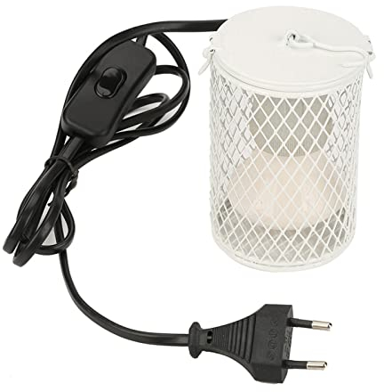 HEEPDD Lampe Chauffante Poussin, 100W Lampe chauffante Terrarium Lampe céramique de Garde et émetteur de Chaleur Chauffant la Lampe chauffante avec Interrupteur EU Plug 220-230V(Blanc)