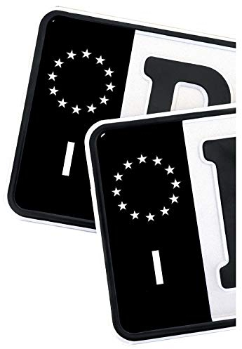 Finest Folia 2 x Kennzeichen Sticker passgenau für EU Feld 11x5cm Design Aufkleber für Nummernschild Folie KFZ Schwarz oder mit Fahne waschstraßenfest R059 (10 Italien, Classic)