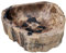 GURU SHOP Massives Fossiles Holz Aufsatz-Waschbecken, Waschschale, Naturstein Handwaschbecken - Modell 6, Beige, Waschtische & Waschbecken