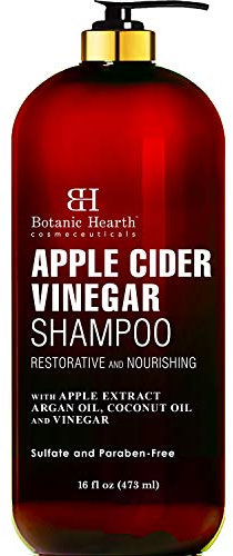Botanic Hearth Apfelessig-Shampoo, klärend und pflegend, reduziert juckende Kopfhaut, Schuppen und Kräuseln, sulfatfrei, für alle Haartypen, Männer und Frauen, 400 ml