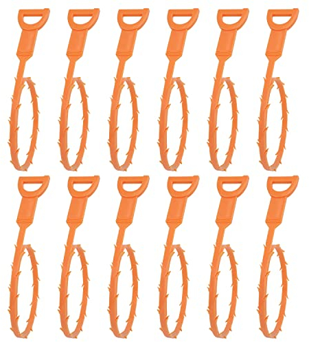 Amazon Basics extracteurs de canalisations - Serpent de vidange flexible pour nettoyer efficacement les cheveux et les débris dans l'évier et la baignoire, 50 cm, Lot de 12