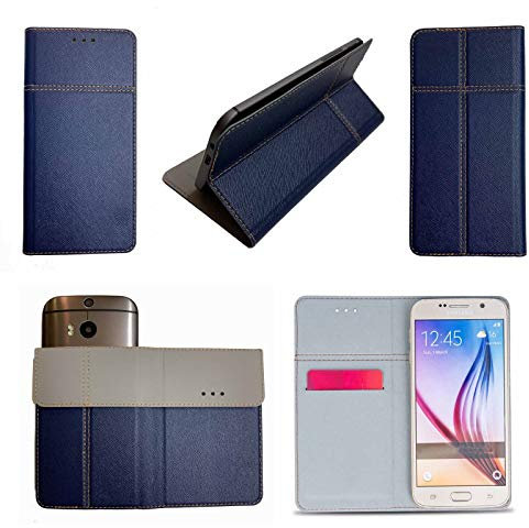 Supercase24 Handy Tasche für Alcatel OneTouch Idol 2 Book Case Klapp Cover Schutz Etui Hülle in blau