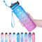 SLUXKE Bouteille d'eau, 1L Gourde Sport Gourde Reutilisable Tritan sans BPA Anti-Fuite, Bouteille avec Traqueur de Marqueur de Temps pour Camping, Adulte, Enfant, Cyclisme, Voyager