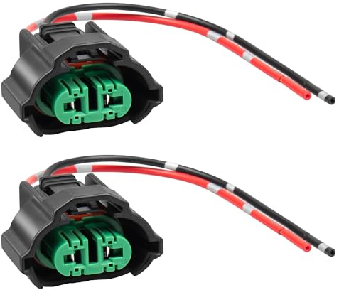RED WOLF H8 H9 H11 880 881 Female Adapter Wire Connector Replace OEM Headlight Fog Light Wiring Harness Retrofit Pigtail for Toyota GMC Chevy Honda Jeep Ford Dodge Bulb LED Headlamp Universal Fit