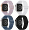 CCnutri 4 Pack Stretchy Nylon Strap Compatible with Apple Watch Straps 38mm 40mm 41mm 42mm(series 10), Adjustable Sport Elastic Bands for iWatch Series 10/9/8/7/6/5/4/3/2/1/Ultra/Ultra 2/SE