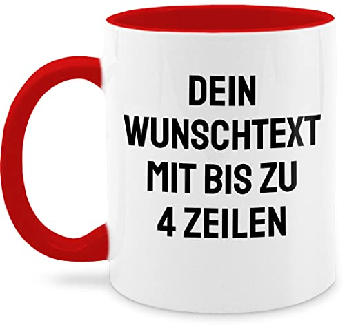 Tasse Tassen 325ml - Aufdruck selbst gestalten - Wunschtext I Eigener Text I Personalisierter Text I Custom Text - 325 ml - Rot - namenstassen paartassen personalisierte name mug
