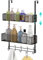 LUCYCAZ Over Door Storage, Adjustable Over The Door Hooks Organiser with 10 Coat Hooks & 2 Mesh Basket, Door Hanger Towel Rack Back of Door Organiser for Barthroom Kitchen (Black)