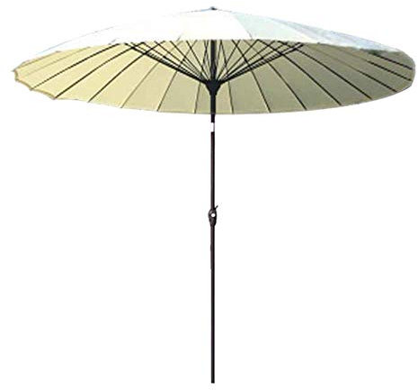 Ombrellone da giardino per esterni |2.7M| Rotondo/Inclinabile/Con Manovella/Asta Ombrellone 38MM, per Terrazza/Patio/Balcone/Tavolino (12 Colori)- Senza Base (Rosso) (Bianco)