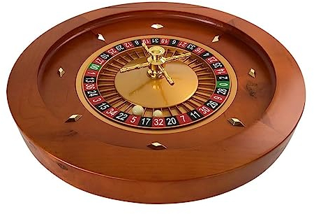 MObyat 45 cm großes Roulette-Rad aus Holz, russisches Roulette-Plattenspieler, Casino-Spiele mit Stahlkugeln, ideal für den Spielabend zu Hause